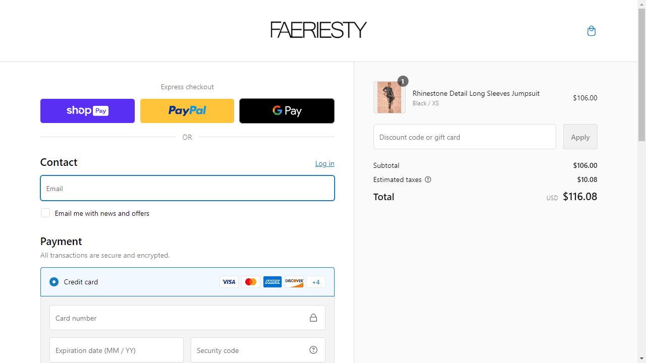 How to apply Faeriesty coupon code